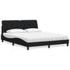 vidaXL Lit avec matelas noir 160x200 cm tissu