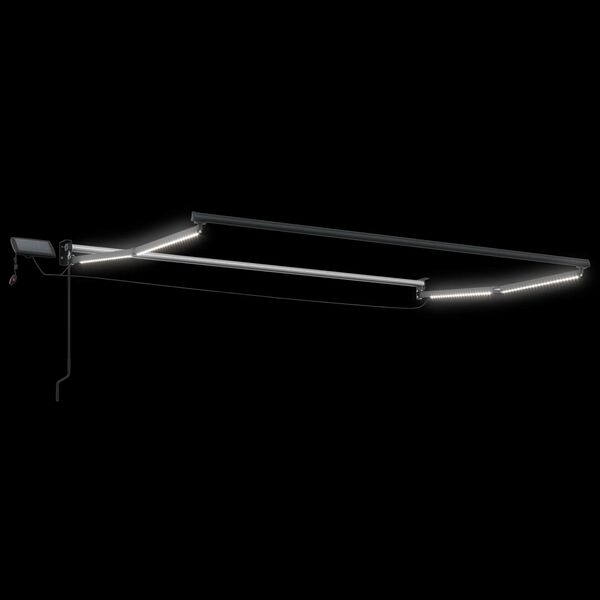 vidaXL Store r&eacute;tractable manuel avec LEDs Noir 3 x 2,5 m