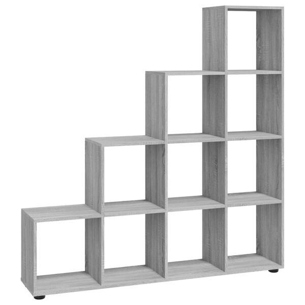 vidaXL Biblioth&egrave;que escalier Sonoma gris 142 cm Bois d'ing&eacute;nierie