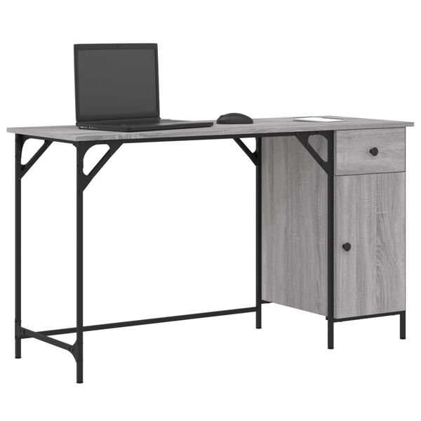 vidaXL Bureau d'ordinateur sonoma gris 131x48x75 cm bois d’ingénierie