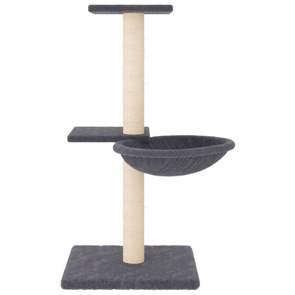 vidaXL Arbre &agrave; chat avec griffoirs en sisal gris fonc&eacute; 72 cm