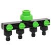 vidaXL Adaptateur de robinet &agrave; 4 voies vert/noir 19,5x6x11 cm ABS & PP