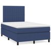 vidaXL Sommier &agrave; lattes de lit avec matelas Bleu 120x200 cm Tissu