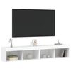 vidaXL Meubles TV avec lumi&egrave;res LED 2 pcs blanc 80x30x30 cm