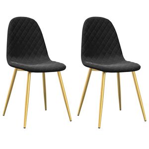 vidaXL Chaises &agrave; manger lot de 2 Noir Velours