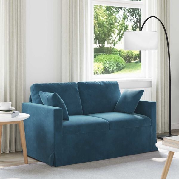 vidaXL Canap&eacute; Bleu Dimensions globales: 138 x 78 x 80 cm (l x P x H)