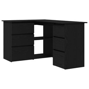 vidaXL Bureau Ch&ecirc;ne noir 145 x 100 x 76 cm Bois d'ing&eacute;nierie