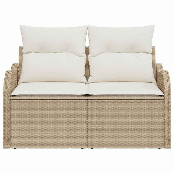 vidaXL Canap&eacute; de jardin Beige 121 x 62 x 69cm polyrotin