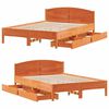 vidaXL Cadre de lit sans matelas cire marron 120x190cm bois pin massif