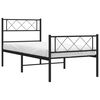 vidaXL Cadre de lit m&eacute;tal sans matelas avec pied de lit noir 90x200 cm