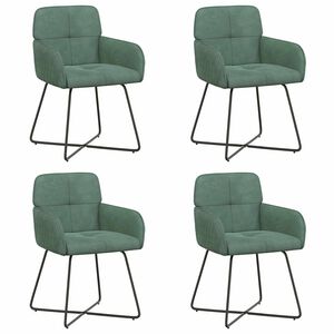 vidaXL Chaises de salle &agrave; manger 4 pc Velours Vert Mer