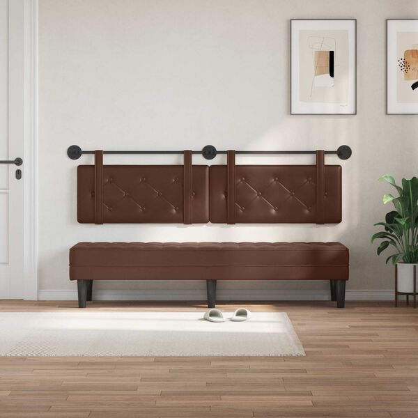 vidaXL T&ecirc;te de lit suspendue Marron 170 x 55 x 5 cm Simili cuir