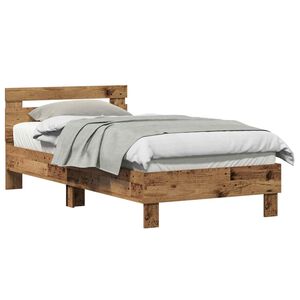 vidaXL Cadre de lit Bois ancien 193 x 95 x 88 cm Bois d'ing&eacute;nierie