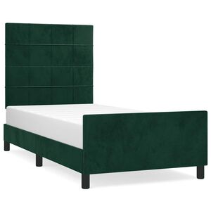 vidaXL Cadre de lit sans matelas vert fonc&eacute; 120x200 cm velours