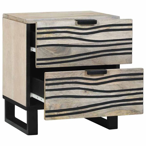 vidaXL Cabinet de chevet avec tiroir Blanc et Noir 40 x 33 x 46 cm