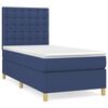 vidaXL Sommier &agrave; lattes de lit avec matelas Bleu 90x200 cm Tissu