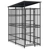 vidaXL Chenil d'ext&eacute;rieur avec toit pour chiens Acier 1,84 m&sup2;