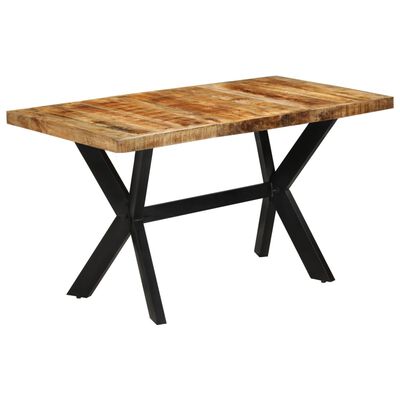 vidaXL Table à dîner 140x70x75 cm bois de manguier massif brut