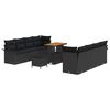 vidaXL Ensemble de canap&eacute; de jardin 11 pc Noir polyrotin