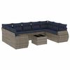 vidaXL Ensemble de canap&eacute; de jardin 10 pcs avec coussins gris r&eacute;sine tress&eacute;e
