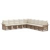 vidaXL Ensemble de canap&eacute; de jardin 9 pcs Beige polyrotin