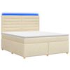 vidaXL Lit boxspring avec matelas Cr&egrave;me 160 x 200 cm Tissu