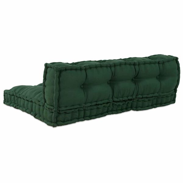 vidaXL Coussin de canapé sur palette Vert tissu