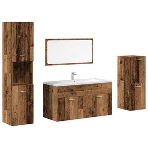 vidaXL Ensemble de meubles salle de bain 4 pcs bois d'ing&eacute;nierie