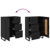vidaXL Haut Armoire 2 pcs Ch&ecirc;ne noir Bois Agglom&eacute;r&eacute; et Verre