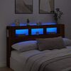 vidaXL T&ecirc;te de lit &agrave; LED ch&ecirc;ne marron 180x18,5x103,5cm bois ing&eacute;nierie