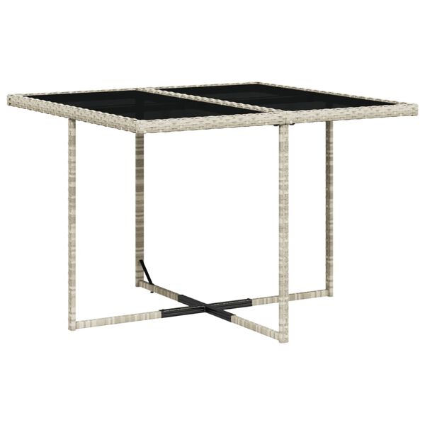 vidaXL Ensemble &agrave; manger de jardin et coussins 5 pcs gris clair rotin