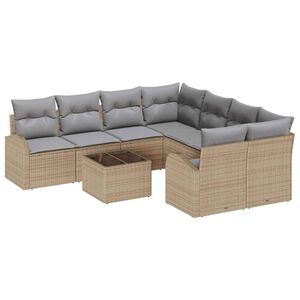 vidaXL Ensemble de Canap&eacute;s 9 pc 8-Nombre de places Beige et gris