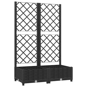 vidaXL Jardini&egrave;re avec treillis Noir 80x40x121,5 cm PP