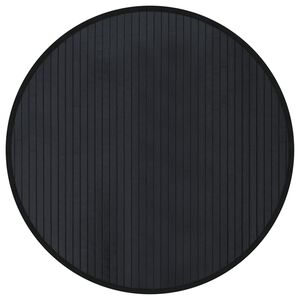 vidaXL Tapis rond noir 60 cm bambou