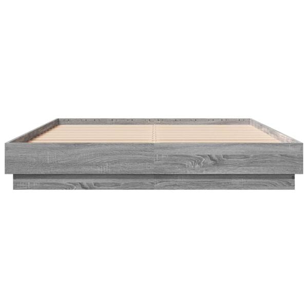 vidaXL Cadre de lit sans matelas sonoma gris 140x200 cm