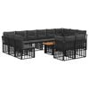vidaXL Ensemble de canap&eacute; de jardin 13 pc Noir et Gris fonc&eacute; polyrotin