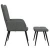 vidaXL Chaise de relaxation avec tabouret Gris fonc&eacute; Tissu