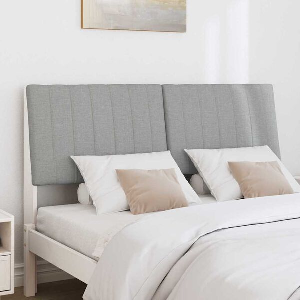 vidaXL T&ecirc;te de lit capitonn&eacute;e Gris clair 135 cm Pin massif