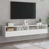 vidaXL Meubles TV muraux 2 pcs blanc 80x30x30 cm bois d'ing&eacute;nierie