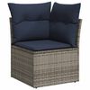vidaXL Salon de jardin 11 pcs avec coussins gris résine tressée