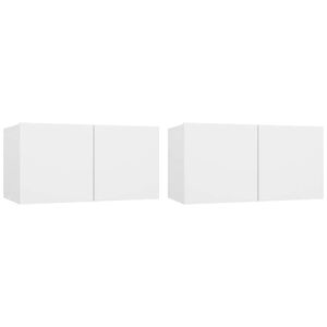 vidaXL Meubles TV suspendus 2 pcs Blanc 60x30x30 cm