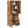 vidaXL Haut Armoire 2 pcs Bois Ancien Bois Agglom&eacute;r&eacute; et Verre