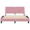 vidaXL Cadre de lit avec LED sans matelas rose 140x190cm velours