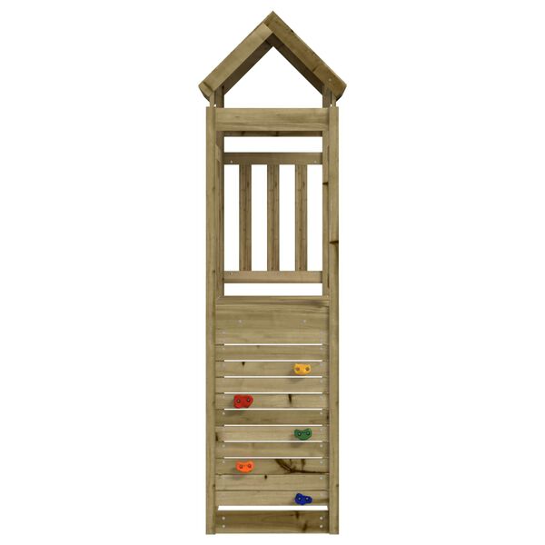 vidaXL Tour de jeu Marron 53 x 110,5 x 214 cm Bois solide impr&eacute;gn&eacute;