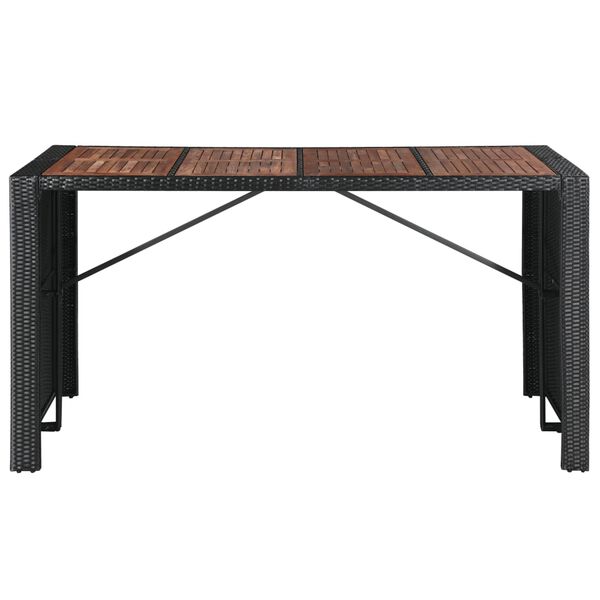vidaXL Ensemble de bar d'ext&eacute;rieur 9 pcs R&eacute;sine tress&eacute;e et acacia Noir