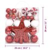 vidaXL Ensemble de boules de Noël 64 pcs Rouge et blanc