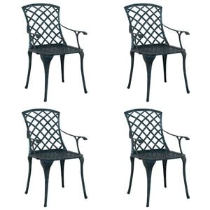 vidaXL Chaise de jardin 4 pc Vert Aluminium