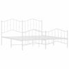 vidaXL Cadre de lit métal sans matelas et pied de lit blanc 180x200 cm