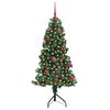 vidaXL Arbre de No&euml;l artificiel d'angle Vert 150 cm PVC et m&eacute;tal