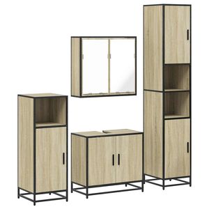 vidaXL Ensemble de meubles de salle de bain 4 pcs ch&ecirc;ne sonoma
